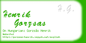 henrik gorzsas business card